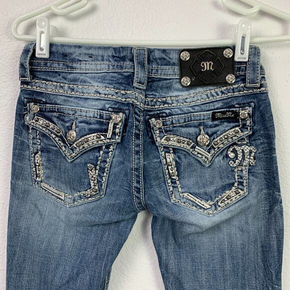 Miss Me Bling Embellished Festival Boot Cut Jeans 26 x 33 JE5836B7L - Picture 6 of 12